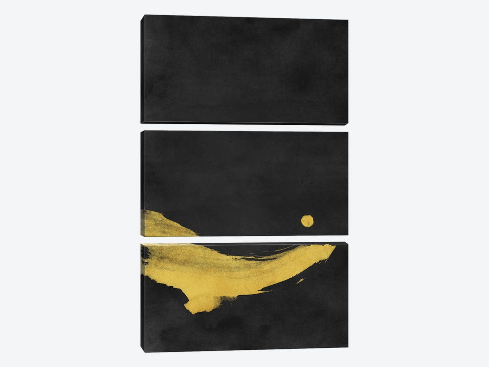 Minimal Landscape Black and Yellow II by amini54 3-piece Canvas Art