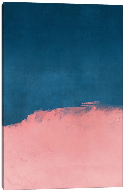 Minimal Landscape Pink and Navy Blue I Canvas Art Print