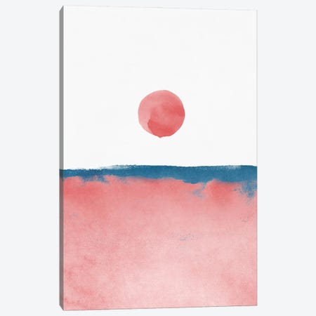 Minimal Landscape Pink and Navy Blue II Canvas Print #AII20} by amini54 Canvas Artwork