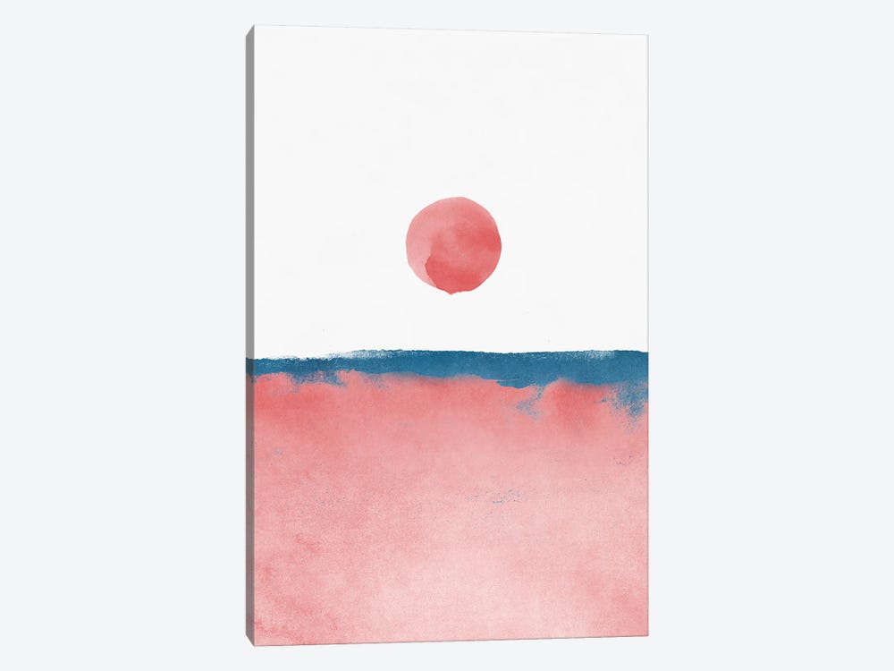 Minimal Landscape Pink and Navy Blue II by amini54 1-piece Art Print