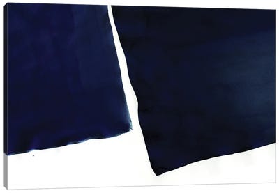 Minimal Navy Blue Abstract I Canvas Art Print - amini54