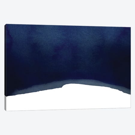 Minimal Navy Blue Abstract II Landscape Canvas Print #AII23} by amini54 Canvas Wall Art
