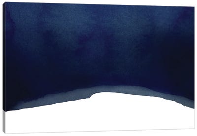 Minimal Navy Blue Abstract II Landscape Canvas Art Print - amini54