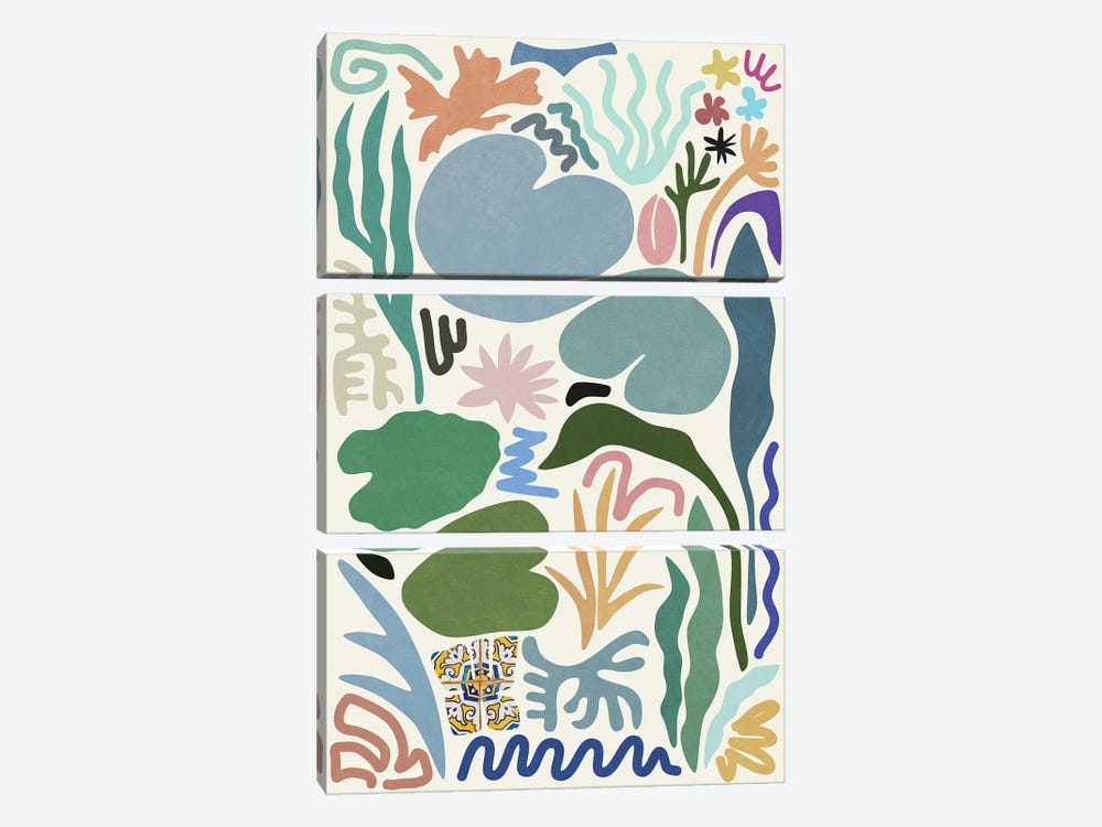 Lily Pond by amini54 3-piece Canvas Print