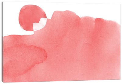 Minimal Pink Abstract V Mountain Canvas Art Print - amini54