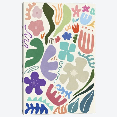 Floral Shapes Canvas Print #AII251} by amini54 Canvas Art