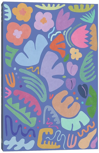 Floral Shapes II Canvas Art Print - The Cut Outs Collection