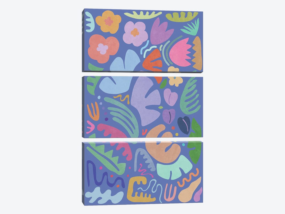 Floral Shapes II by amini54 3-piece Canvas Art