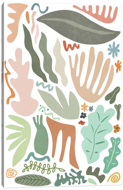 Botanical Color Canvas Art Print - The Cut Outs Collection