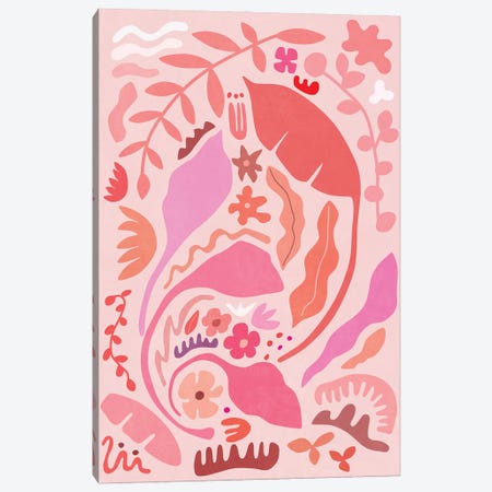 Pink Flora Canvas Print #AII257} by amini54 Canvas Art Print