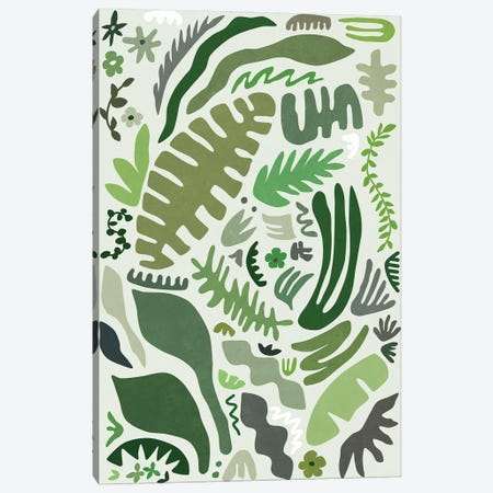 Green Flora Canvas Print #AII261} by amini54 Art Print