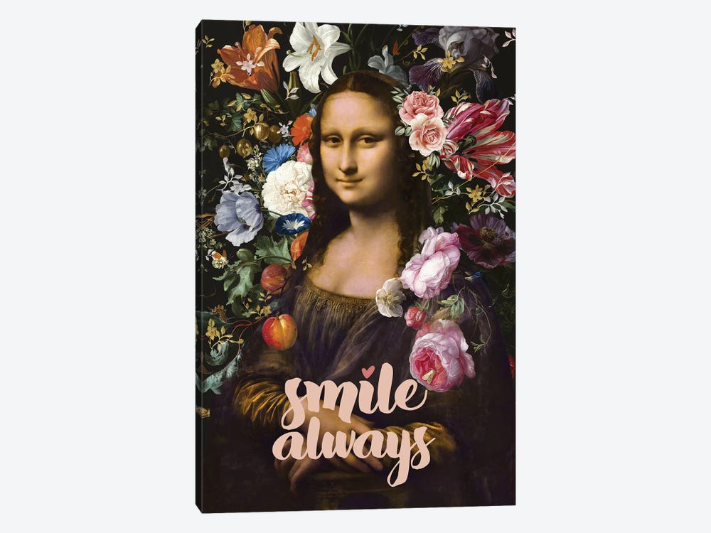 Smile Always, Mona Lisa by amini54 1-piece Canvas Art