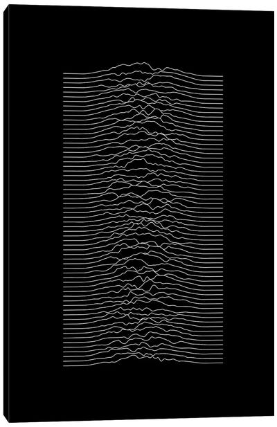 Nocturnal Mono Waveform Canvas Art Print - amini54