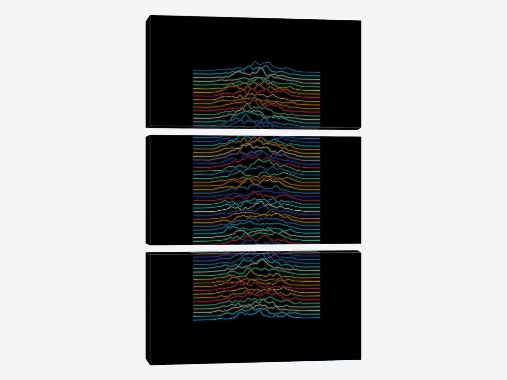Color Waveform by amini54 3-piece Canvas Print