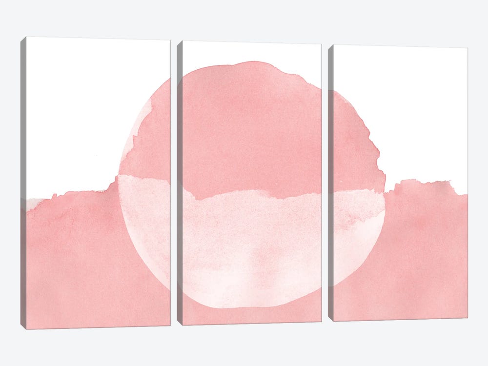 Minimal Pink Abstract VIII by amini54 3-piece Canvas Art Print
