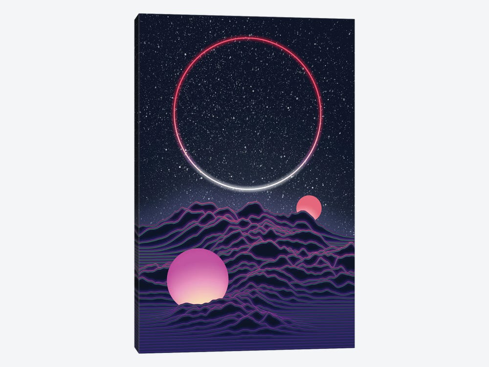 Neon Moonscape by amini54 1-piece Canvas Wall Art