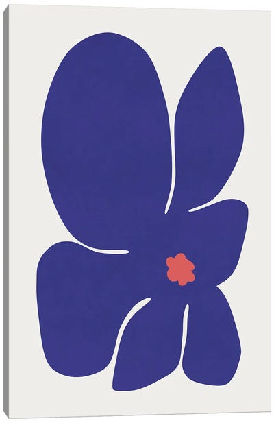 Blue Lily Flower Canvas Art Print - amini54