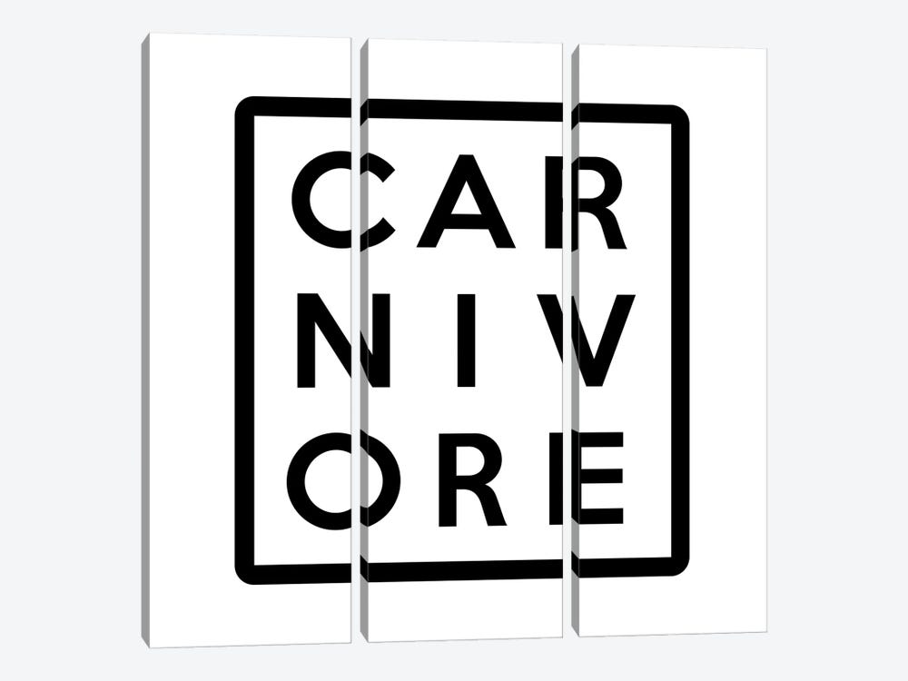 Carnivore 3x3 Letter Grid by amini54 3-piece Canvas Art