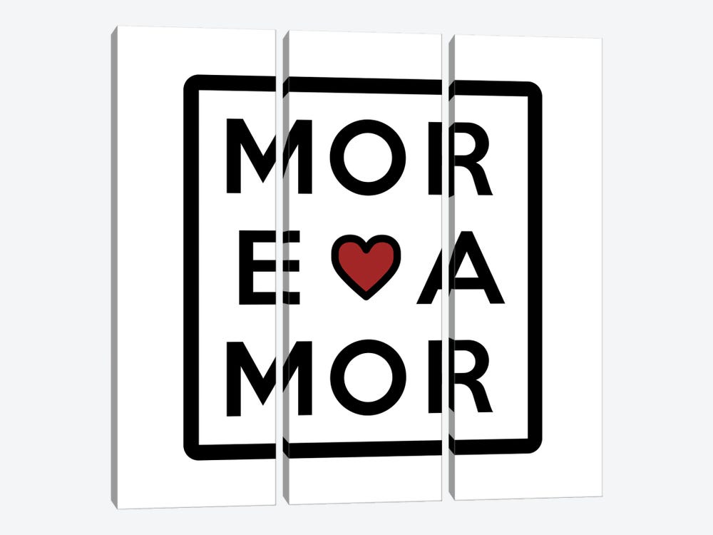 More Amor 3x3 Letter Grid by amini54 3-piece Canvas Art Print