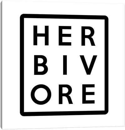 Herbivore 3x3 Letter Grid Canvas Art Print - Minimalist Kitchen Art