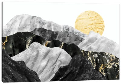 Marble Landscape IV Canvas Art Print - Mountain Sunrise & Sunset Art