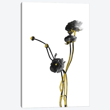 Minimal Botanical - Flower Minimal Black and Gold IV Canvas Print #AII55} by amini54 Canvas Art