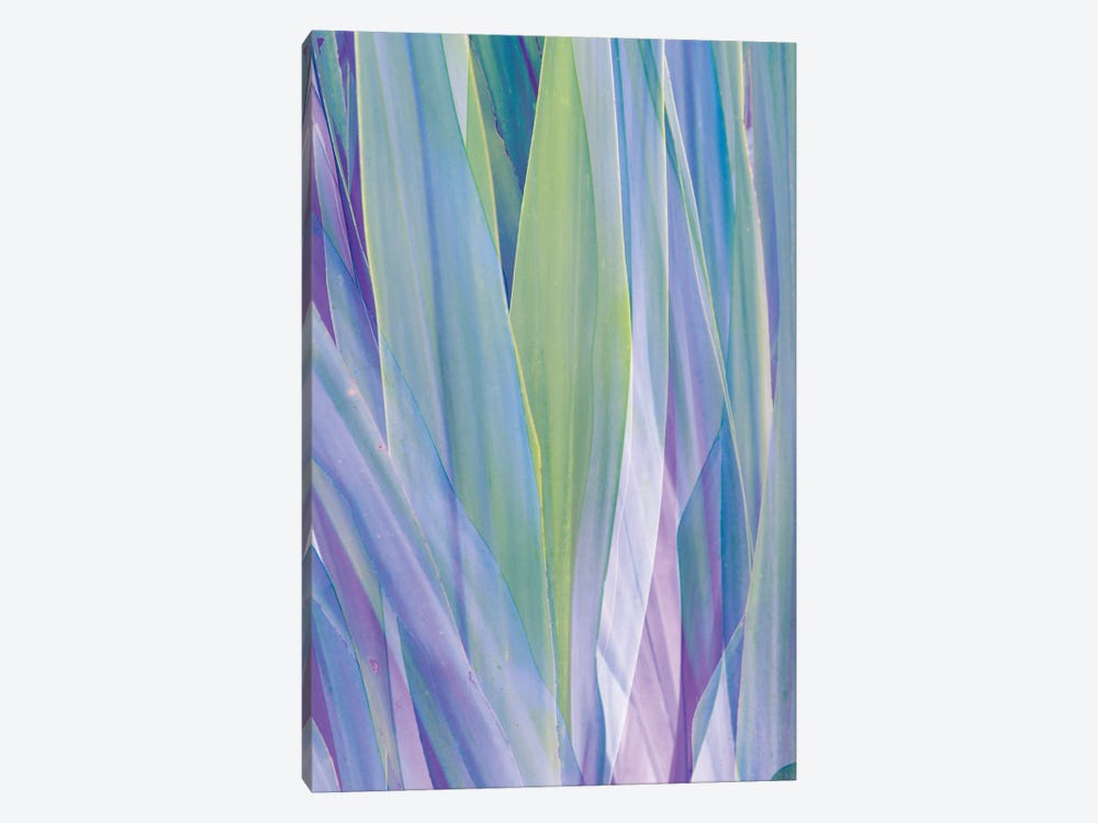 Violet and Green Palm Leaves Abstraction by amini54 1-piece Art Print