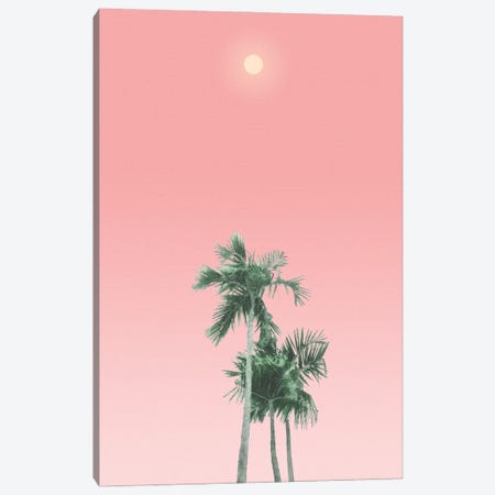 Palm Trees, Sun and Sky Canvas Print #AII88} by amini54 Canvas Art
