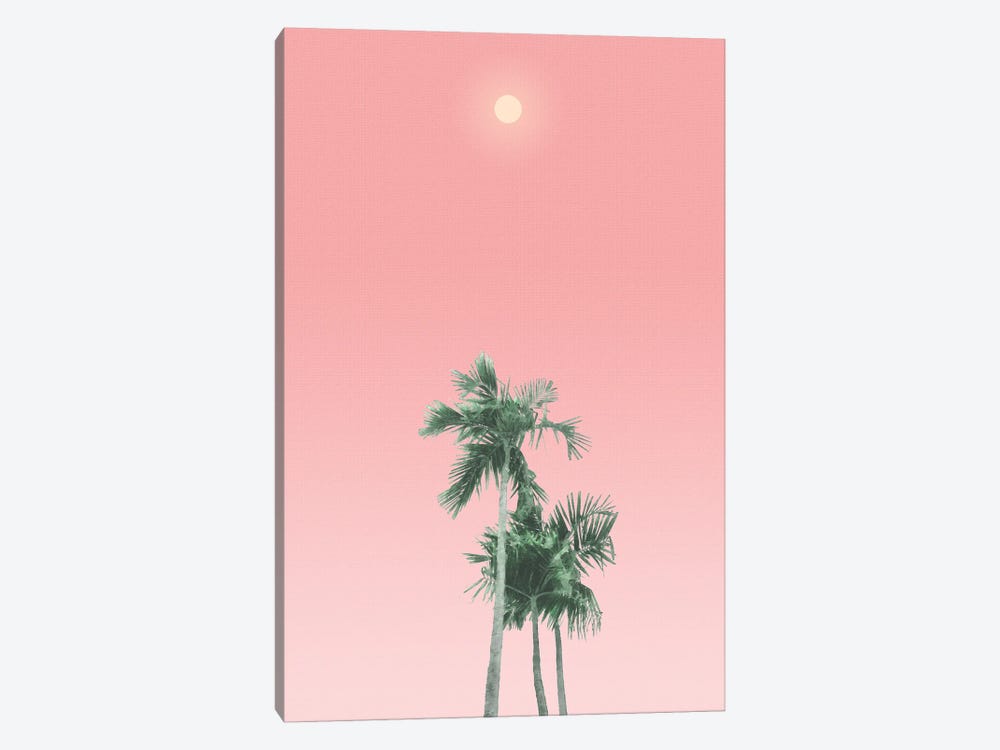 Palm Trees, Sun and Sky by amini54 1-piece Canvas Art Print