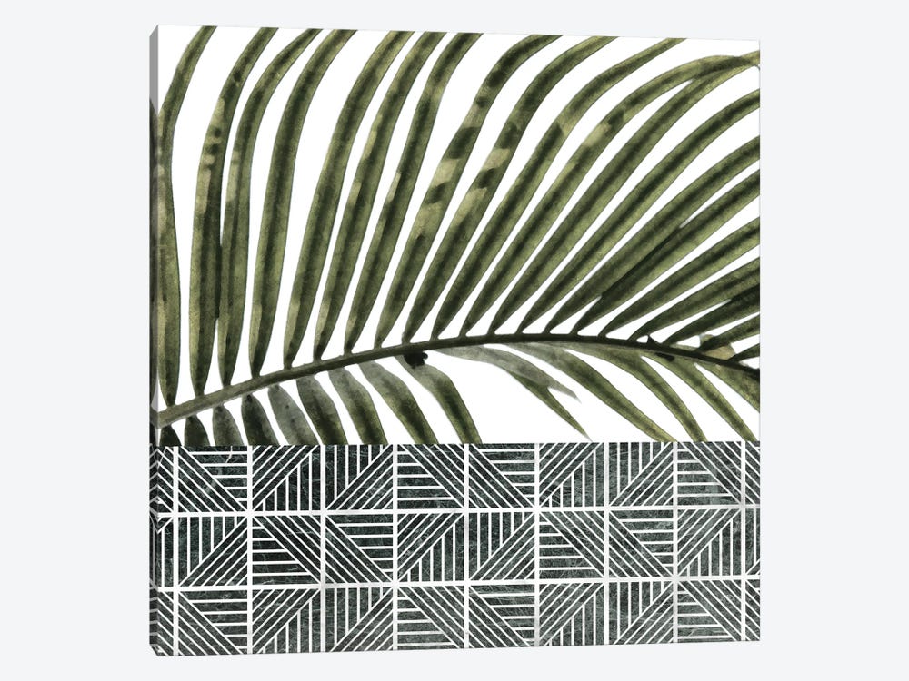 Palm Leaves on White Wall and Ceramic by amini54 1-piece Canvas Wall Art
