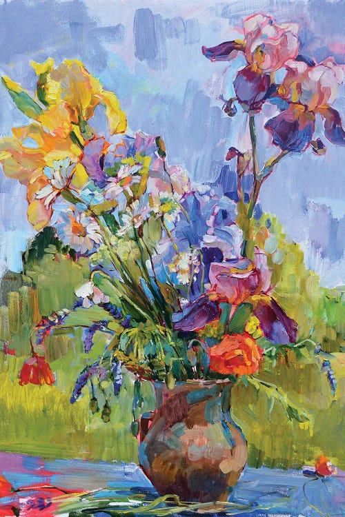 Bouquet Of Irises by Andrii Kutsachenko wall art