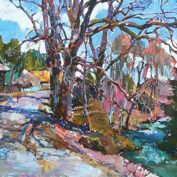 Pastel Impressionism: Spring Landscape by Andrii Kutsachenko