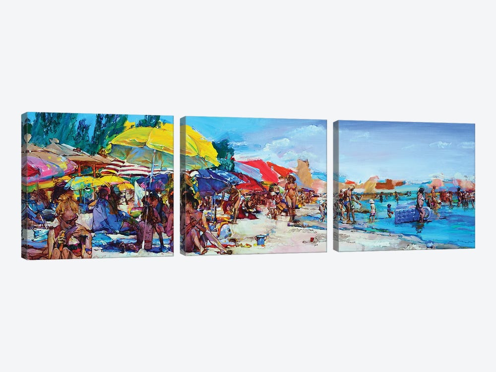 Let's Go Swimming? by Andrii Kutsachenko 3-piece Canvas Print