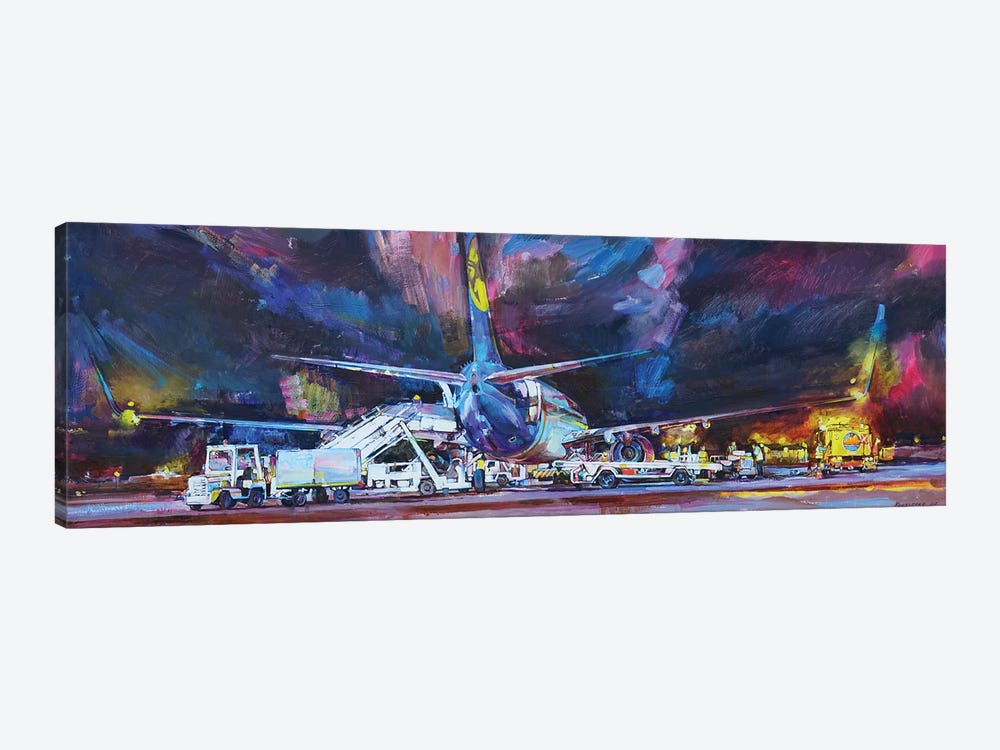 Night Lights Of Airport by Andrii Kutsachenko 1-piece Canvas Wall Art