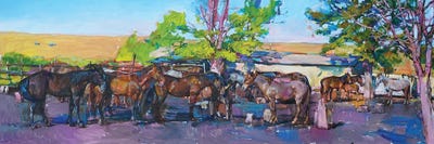 Horses by Andrii Kutsachenko framed canvas print