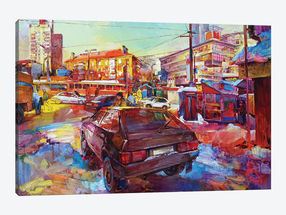 Multicolored Traffic Movement by Andrii Kutsachenko 1-piece Canvas Print