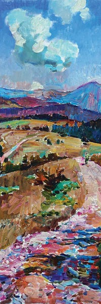 Patchwork Landscapes: Mountain Road In Summer by Andrii Kutsachenko