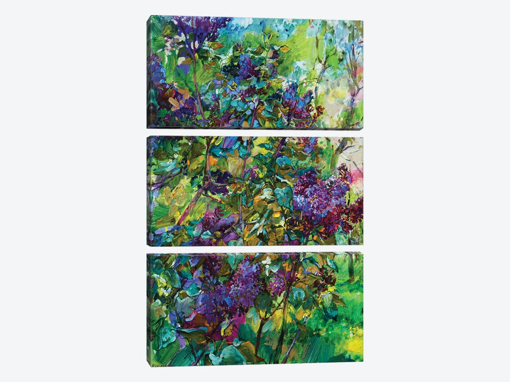 Lilac Flowers by Andrii Kutsachenko 3-piece Canvas Art Print
