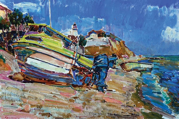 Cottagecore Goes Coastal: Boats By The Sea by Andrii Kutsachenko