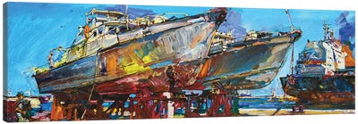 Ships Under Repair Canvas Art Print - Andrii Kutsachenko