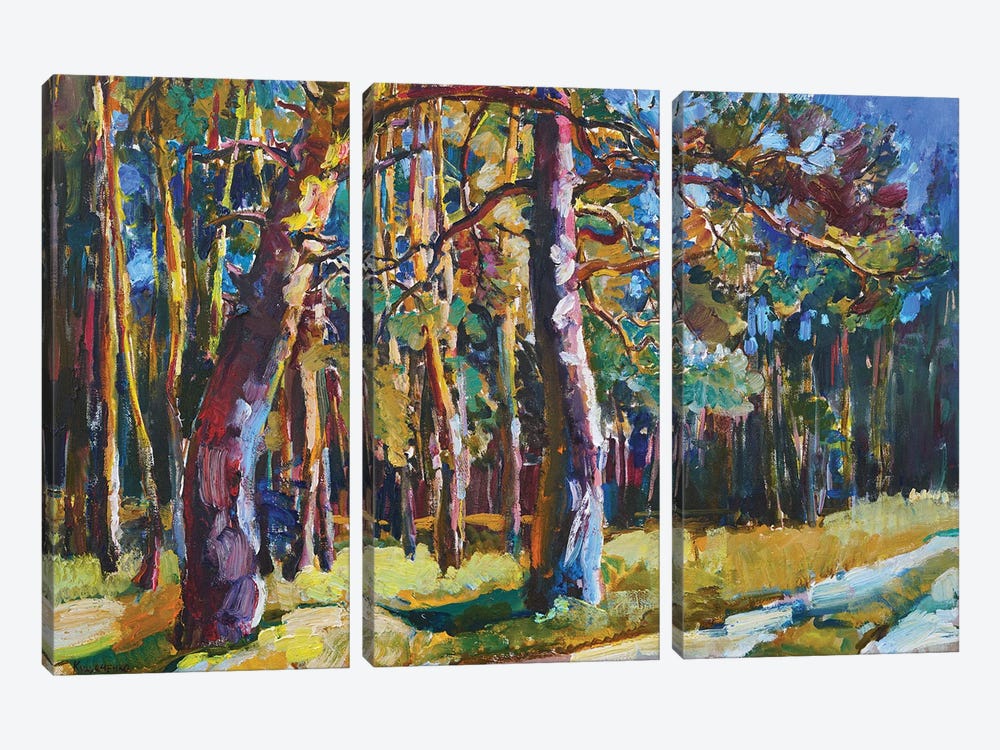 Sunny Forest by Andrii Kutsachenko 3-piece Canvas Print
