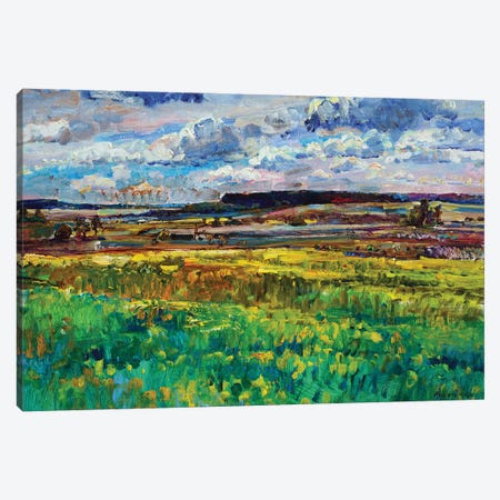 Landscape With Field And Sky Canvas Print #AIK37} by Andrii Kutsachenko Canvas Art
