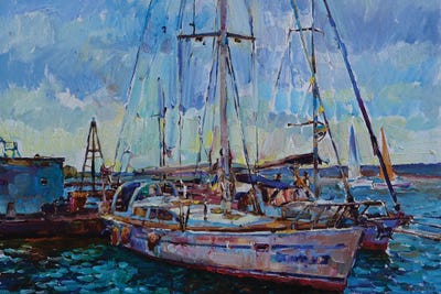 Sunlit Yachts by Andrii Kutsachenko gallery poster