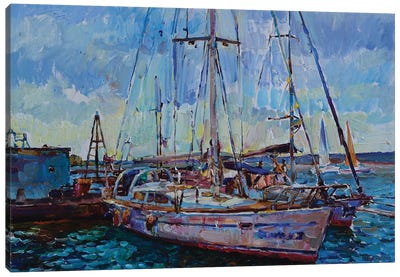 Sunlit Yachts Canvas Art Print - Yacht Art