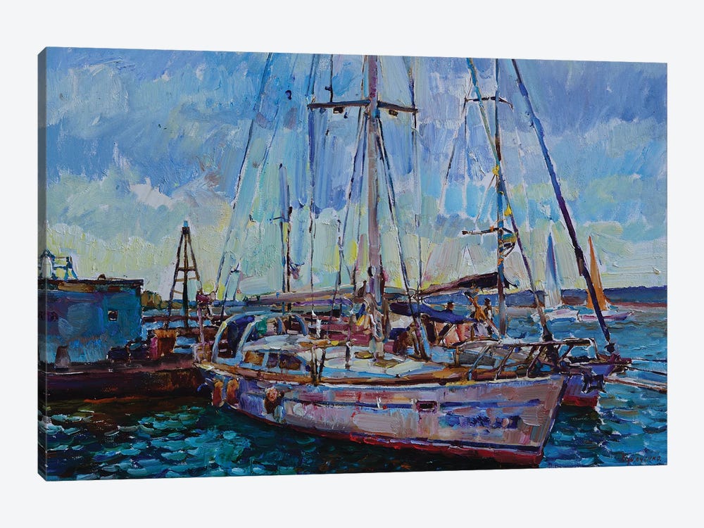 Sunlit Yachts by Andrii Kutsachenko 1-piece Canvas Art