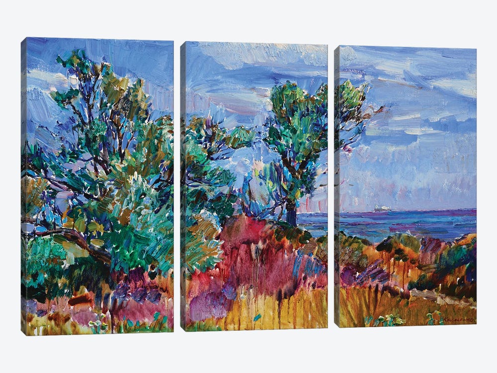 Trees By The Sea by Andrii Kutsachenko 3-piece Canvas Print