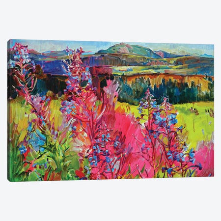 Flowers In The Mountains Canvas Print #AIK44} by Andrii Kutsachenko Canvas Art Print