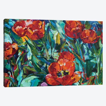 Red Tulips Flowers Canvas Print #AIK46} by Andrii Kutsachenko Art Print