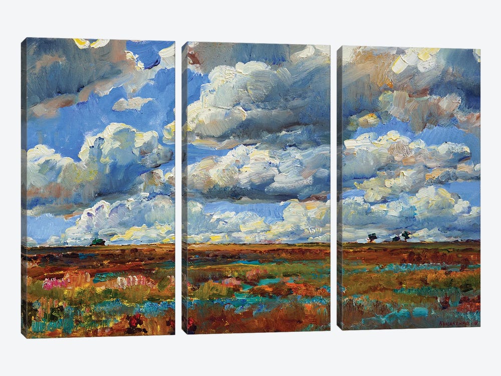 Blue Sky And Clouds by Andrii Kutsachenko 3-piece Canvas Artwork