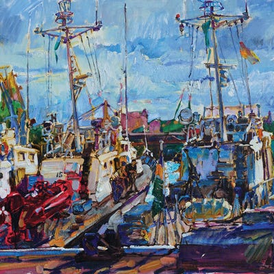 Boats In The Sunlight by Andrii Kutsachenko gallery poster